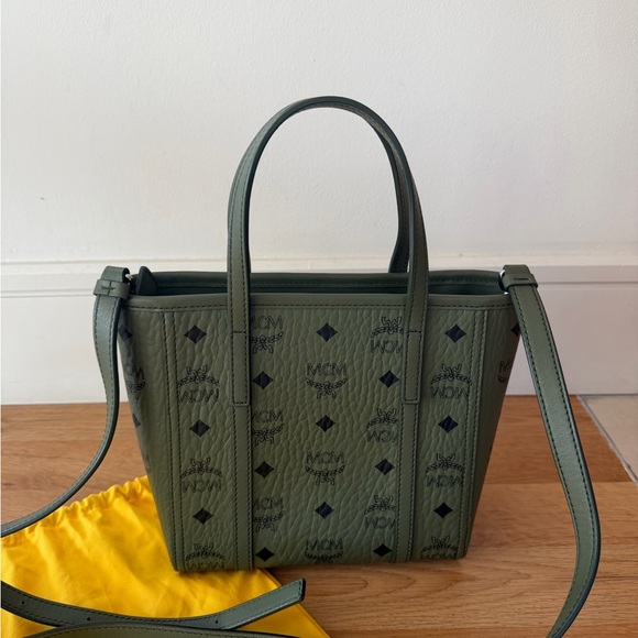 MCM Olive Green Tote with Black Accents - Picture 3 of 7